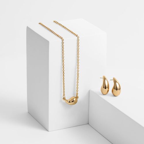 Set de collar con aretes para mujer en dorado Shinning Stars